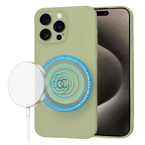 Techsuit - SoftFlex MagSafe tok - iPhone 15 Pro Max - Matcha zöld