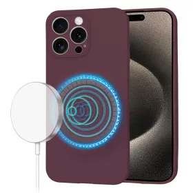 Techsuit - SoftFlex MagSafe tok - iPhone 15 Pro Max - Bordó