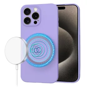  Techsuit - SoftFlex MagSafe tok - iPhone 15 Pro Max - Világoslila