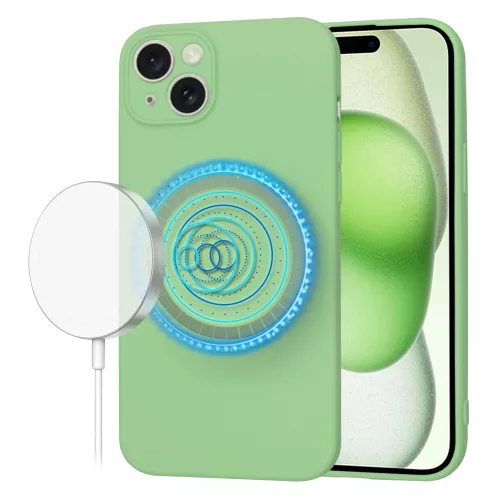 Techsuit - SoftFlex MagSafe tok - iPhone 15 Plus - Mentazöld