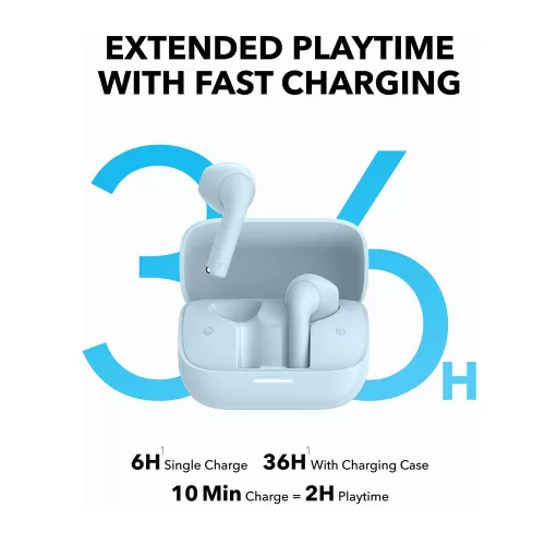 Anker - Vezeték nélküli fülhallgató SoundCore K20i (A3994G31) - Bluetooth 5.3, Dupla Mikrofon, Zajszűrő, IPX5 - Kék