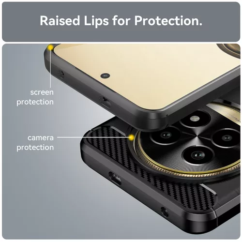 Techsuit - Carbon szilikon tok - Realme 13 Pro / 13 Pro+ - Fekete