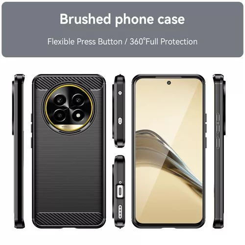 Techsuit - Carbon szilikon tok - Realme 13 Pro / 13 Pro+ - Fekete