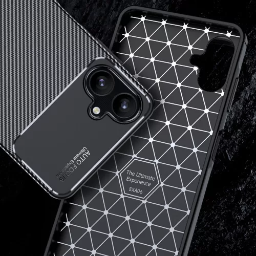 Techsuit - CarbonFiber szilikon tok - Samsung Galaxy A06 4G - Fekete