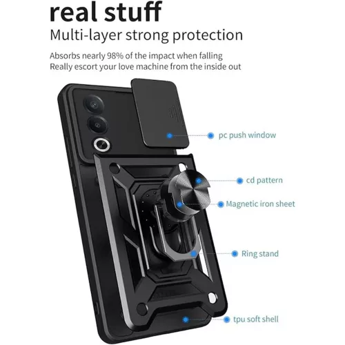 Techsuit - CamShield ütésálló tok - Oppo A80 5G - Fekete