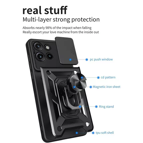 Techsuit - CamShield ütésálló tok - Motorola Edge 50 - Fekete