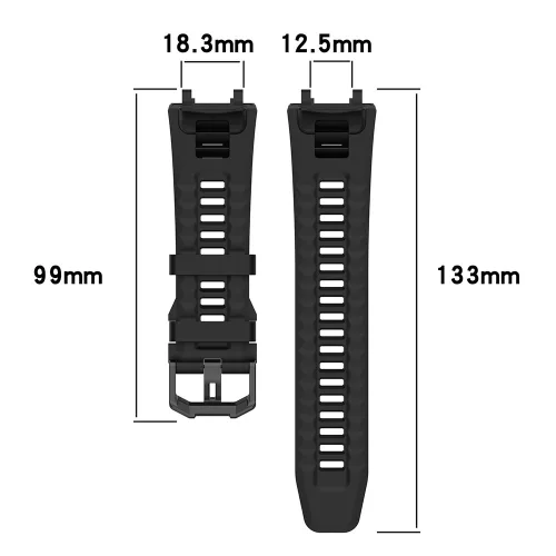 Techsuit - Watchband (W067) - Amazfit T-Rex 2 / 2 Ocean Blue - Black