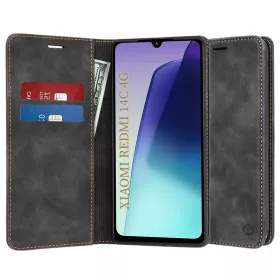   Techsuit - Confy Cover kinyitható tok - Xiaomi Redmi 14C / Poco C75 - Fekete