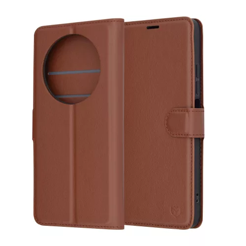 Techsuit - Leather Folio kinyitható tok - Xiaomi Redmi 14C / Poco C75 - Barna