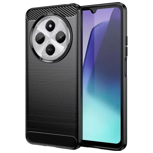 Techsuit - Carbon szilikon tok - Xiaomi Redmi 14C / Poco C75 - Fekete