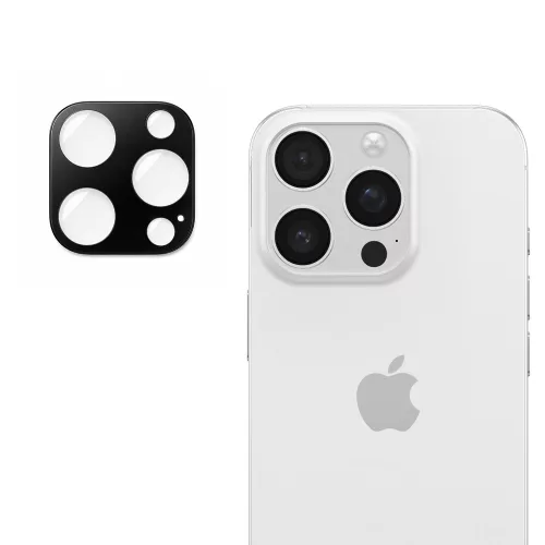 Techsuit - Full Camera - Kameravédő üvegfólia - iPhone 16 Pro / iPhone 16 Pro Max - Fekete