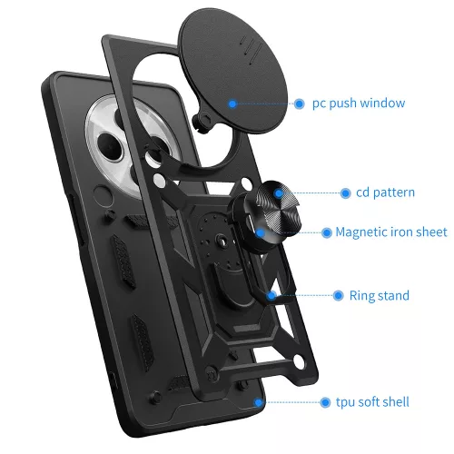 Techsuit - CamShield ütésálló tok - Xiaomi Redmi 14C / Poco C75 - Fekete
