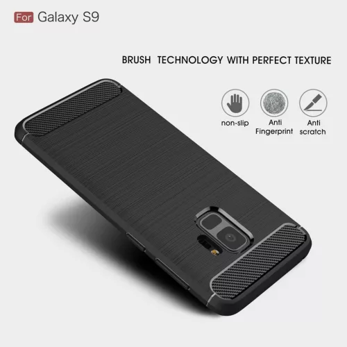 Techsuit - Carbon szilikon tok - Samsung Galaxy S9 - Fekete