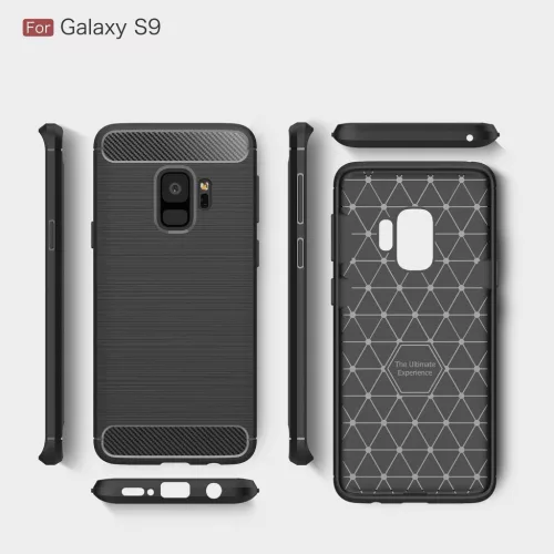 Techsuit - Carbon szilikon tok - Samsung Galaxy S9 - Fekete