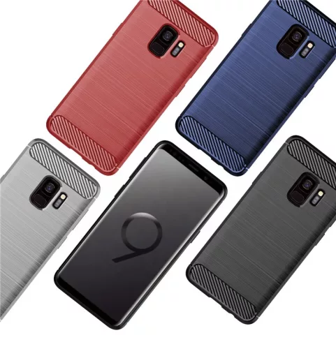 Techsuit - Carbon szilikon tok - Samsung Galaxy S9 - Fekete