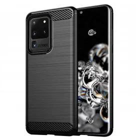   Techsuit - Carbon szilikon tok - Samsung Galaxy S20 Ultra 4G / S20 Ultra 5G - Fekete