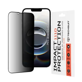   Techsuit - 111D Privacy betekintésgátló üvegfólia - iPhone 16 Pro - Fekete