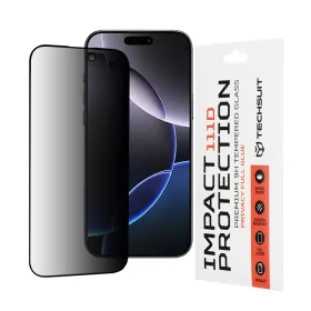   Techsuit - 111D Privacy betekintésgátló üvegfólia - iPhone 16 Pro Max - Fekete