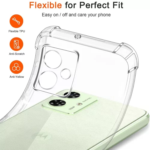 Techsuit - Shockproof Átlátszó Ütésálló Szilikon tok - Motorola Moto G55 - Átlátszó
