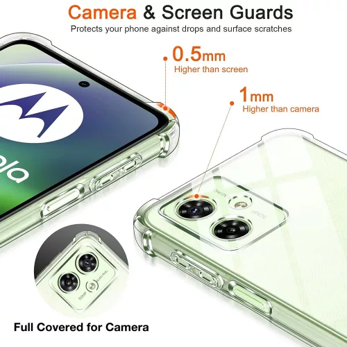 Techsuit - Shockproof Átlátszó Ütésálló Szilikon tok - Motorola Moto G55 - Átlátszó