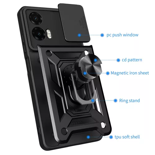 Techsuit - CamShield ütésálló tok - Motorola Moto G35 - Fekete