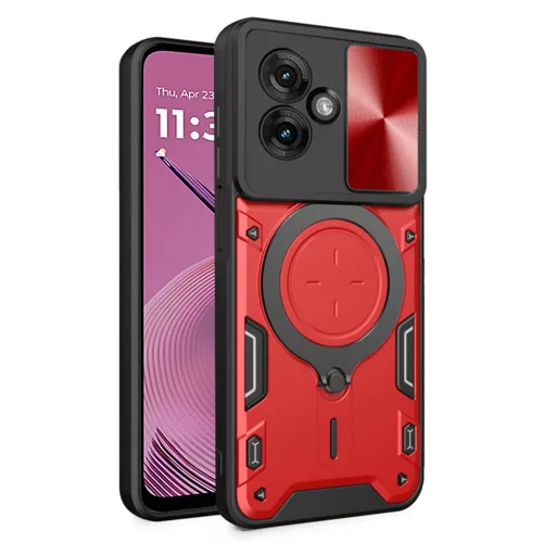 Techsuit - CamGuard Pro tok ütésálló tok - Motorola Moto G55 - Piros