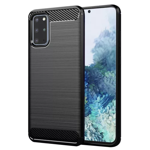 Techsuit - Carbon szilikon tok - Samsung Galaxy S20 Plus 4G / S20 Plus 5G - Fekete