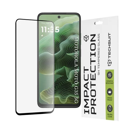Techsuit - 111D Full Cover / Full Glue üvegfólia - Motorola Moto G35 / G56 - Fekete széllel