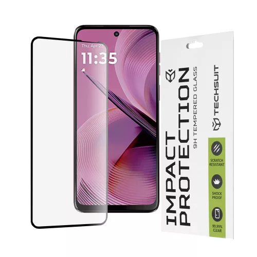 Techsuit - 111D Full Cover / Full Glue üvegfólia - Motorola Moto G55 - Fekete széllel
