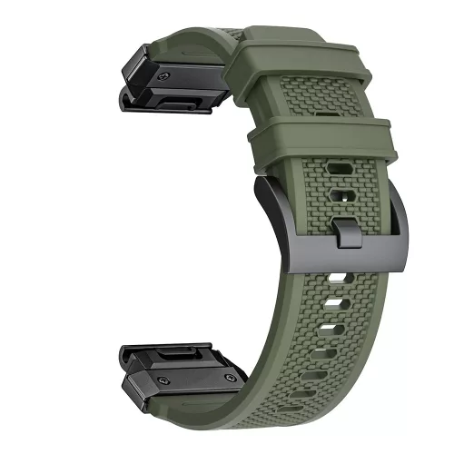 Techsuit - Watchband QuickFit 22mm (W068) - Garmin Fenix 5/5 Plus 6/6 Pro/7/Forerunner 945/970/Approach S60 - Green / Black