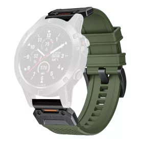   Techsuit - Watchband QuickFit 26mm (W068) - Garmin Fenix 3/3 HR/5X/5X Plus/6X/6X Pro/7X/7X Pro Solar - Green / Black
