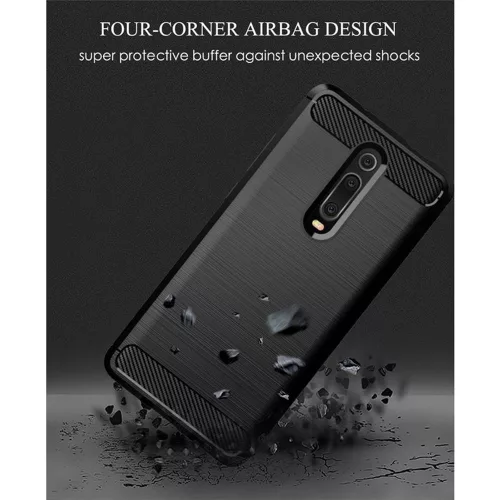Techsuit - Carbon szilikon tok - Xiaomi Mi 9T / Mi 9T Pro / Redmi K20 / Redmi K20 Pro - Fekete
