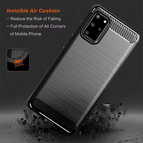 Techsuit - Carbon szilikon tok - Samsung Galaxy S20 Plus 4G / S20 Plus 5G - Fekete