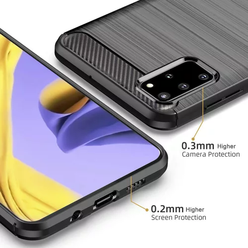 Techsuit - Carbon szilikon tok - Samsung Galaxy S20 Plus 4G / S20 Plus 5G - Fekete