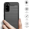 Techsuit - Carbon szilikon tok - Samsung Galaxy S20 4G / S20 5G - Fekete