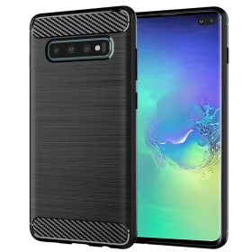   Techsuit - Carbon szilikon tok - Samsung Galaxy S10 Plus - Fekete