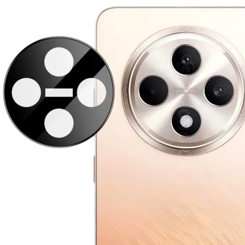 Techsuit - Full Camera - Kameravédő üvegfólia - Oppo Reno 12 F 4G / Reno 12 F 5G / Reno 12 FS 4G / Reno 12 FS 5G - Fekete