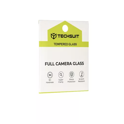 Techsuit - Full Camera - Kameravédő üvegfólia - Oppo Reno 12 F 4G / Reno 12 F 5G / Reno 12 FS 4G / Reno 12 FS 5G - Fekete
