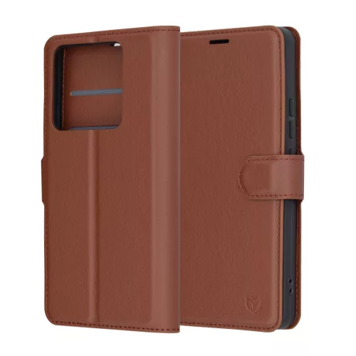 Techsuit - Leather Folio kinyitható tok - Xiaomi 14T Pro - Barna