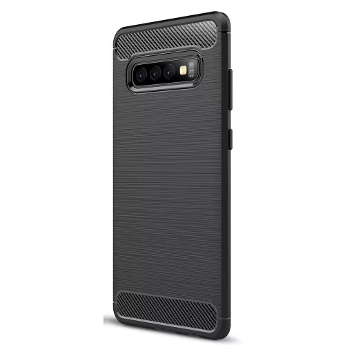 Techsuit - Carbon szilikon tok - Samsung Galaxy S10 Plus - Fekete