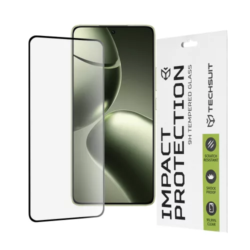 Techsuit - 111D Full Cover / Full Glue üvegfólia - Xiaomi 14T / 14T Pro - Fekete széllel