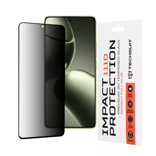 Techsuit - 111D Privacy betekintésgátló üvegfólia - Xiaomi 14T / 14T Pro - Fekete