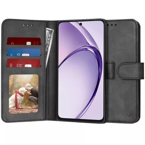 Techsuit - Diary Book kinyitható tok - Oppo A40 4G / A60 5G - Fekete