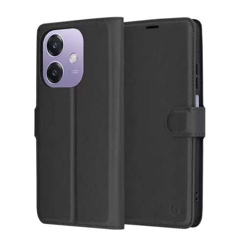 Techsuit - Leather Folio kinyitható tok - Oppo A40 4G / A60 5G - Fekete