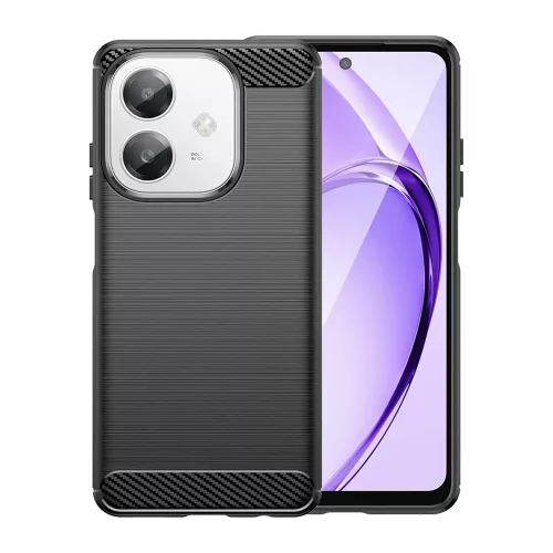 Techsuit - Carbon szilikon tok - Oppo A40 4G / A60 5G - Fekete