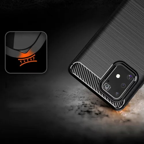 Techsuit - Carbon szilikon tok - Samsung Galaxy S10 Lite - Fekete