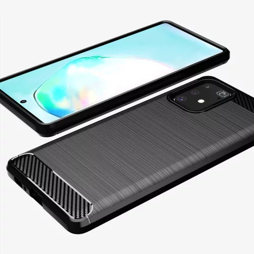 Techsuit - Carbon szilikon tok - Samsung Galaxy S10 Lite - Fekete