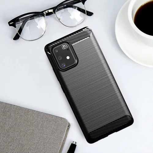 Techsuit - Carbon szilikon tok - Samsung Galaxy S10 Lite - Fekete