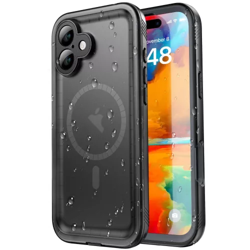 ShellBox - Vízálló tok (IP68 védelem) - iPhone 16 - Fekete