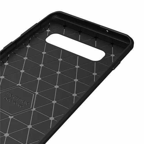 Techsuit - Carbon szilikon tok - Samsung Galaxy S10 - Fekete